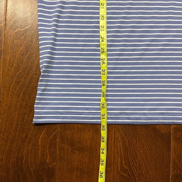 Peter Millar Seaside Performance Golf Blue White Striped Polo Shirt Men's XXL - Picture 8 of 8